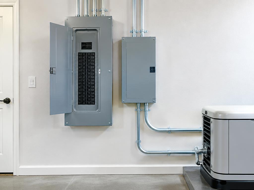 Residential electrical panel and generator transfer equipment